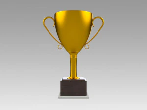 trophy set gold and silver 3D Model