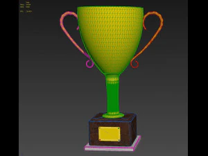 trophy set gold and silver 3D Model