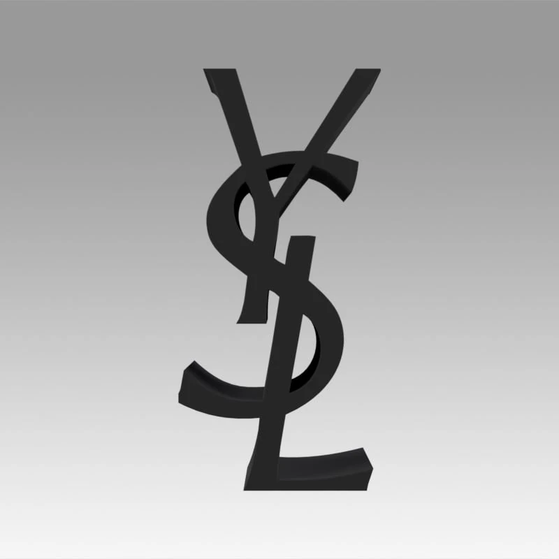 yves saint laurent logo 3D Model .c4d .max .obj .3ds .fbx .stl .blend