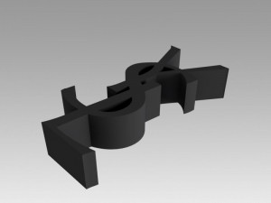 yves saint laurent logo Model 3D
