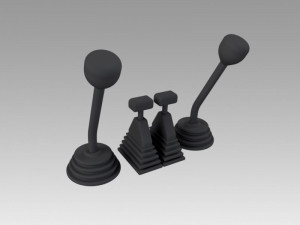 control levers 3D Model