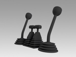 control levers 3D Модель
