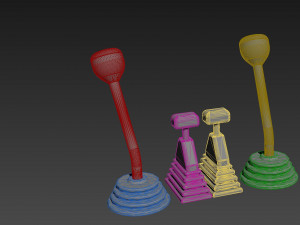 control levers 3D Модель