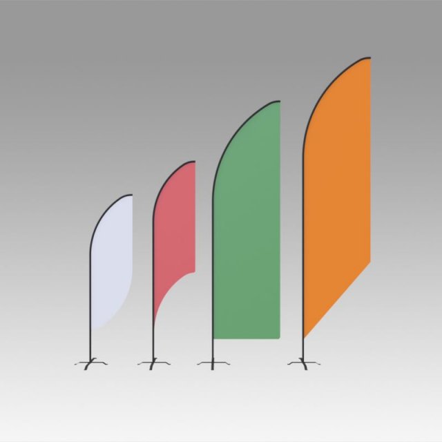 feather banner Model 3D .c4d .max .obj .3ds .fbx .stl .blend 