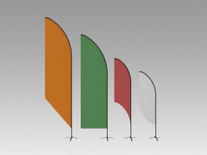 feather banner Model 3D