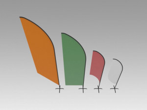 feather banner Model 3D