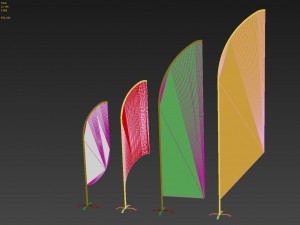 feather banner Model 3D