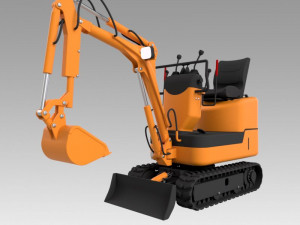 mini excavator 3D 模型