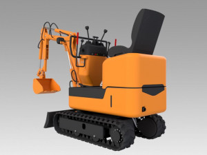 mini excavator 3D 模型