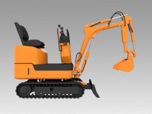 mini excavator 3D 模型