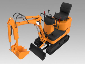 mini excavator 3D 模型