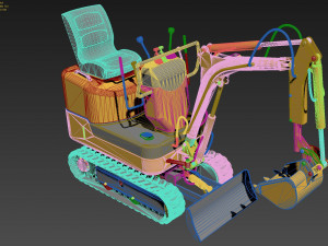 mini excavator 3D 模型
