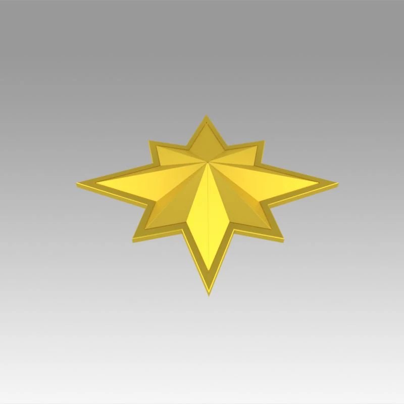 captain marvel emblem 3D Print Model .c4d .max .obj .3ds .fbx .stl .blend 