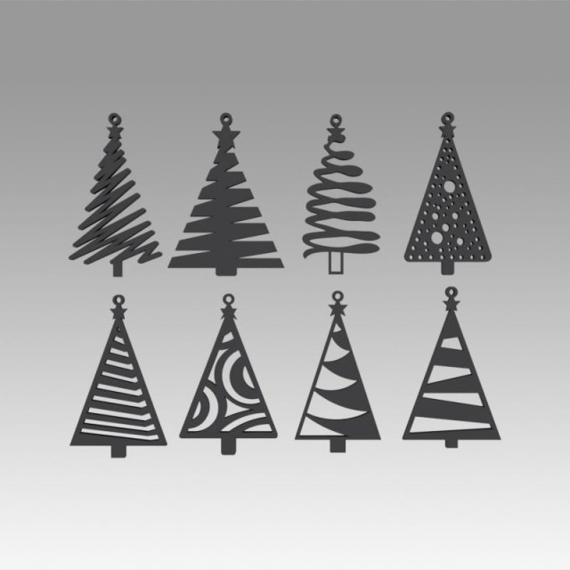 christmas tree toy set Model 3D .c4d .max .obj .3ds .fbx .stl .blend 