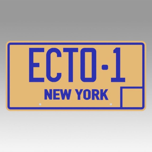 ghostbusters 2 ecto-1 new york replica prop license plate 3D प्रिंट मॉडल .c4d .max .obj .3ds .fbx .stl .blend 