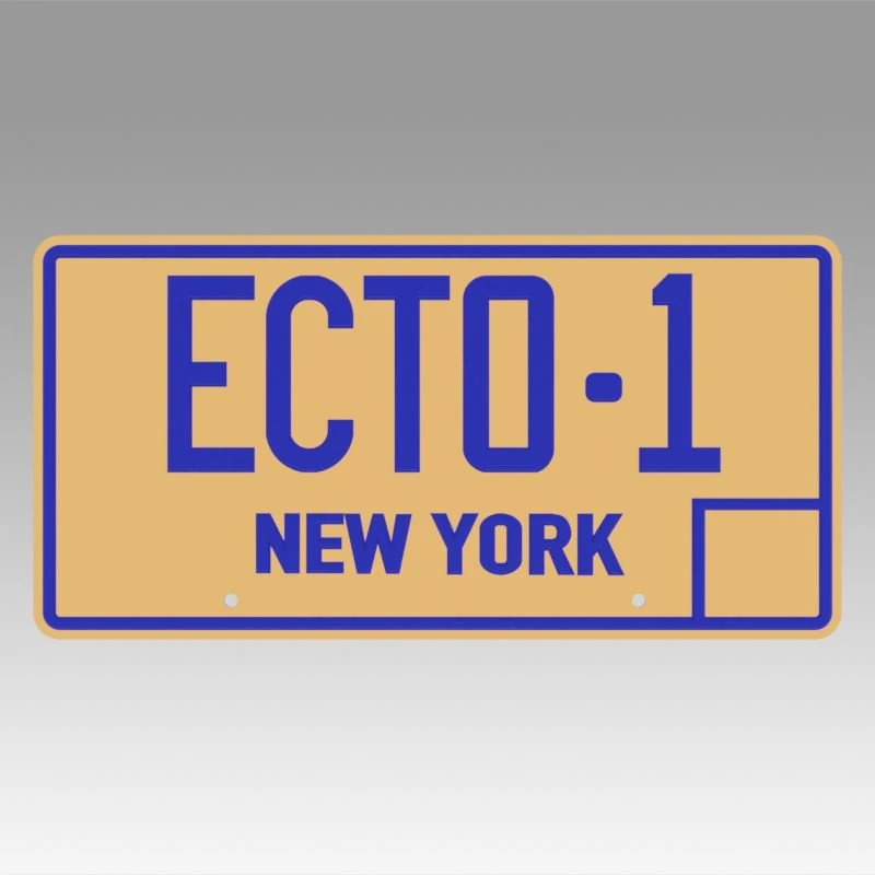 ghostbusters 2 ecto-1 new york replica prop license plate 3D Print Model .c4d .max .obj .3ds .fbx .stl .blend