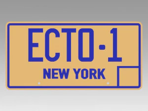 Ghostbusters 2 ecto-1 réplica de placa de licença de nova york Modelo de Impressão 3D