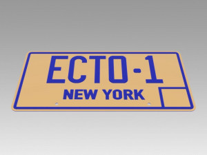 ghostbusters 2 ecto-1 new york replica prop license plate 3D प्रिंट मॉडल
