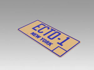 ghostbusters 2 ecto-1 new york replica prop license plate 3D Print Model