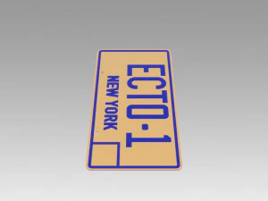 ghostbusters 2 ecto-1 new york replica prop license plate 3D Print Model