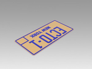ghostbusters 2 ecto-1 new york replica prop license plate 3D प्रिंट मॉडल