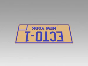 ghostbusters 2 ecto-1 new york replica prop license plate 3D Print Model
