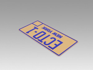 ghostbusters 2 ecto-1 new york replica prop license plate 3D प्रिंट मॉडल