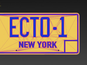 ghostbusters 2 ecto-1 new york replica prop license plate 3D प्रिंट मॉडल