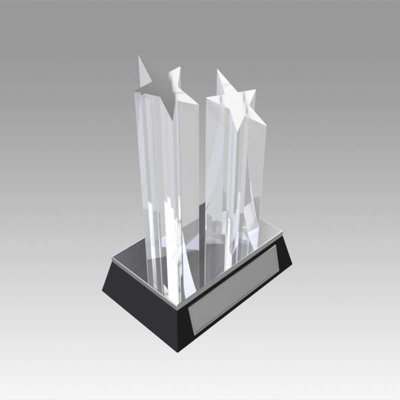 award figurine two star silver 3D Print Model .c4d .max .obj .3ds .fbx .stl .blend