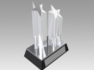 award figurine two star silver Modèles 3D en vedette