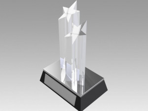 award figurine two star silver 3D Baskı Modeli
