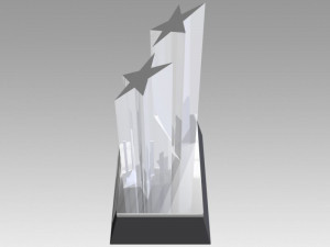 award figurine two star silver 3D Baskı Modeli