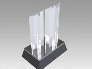award figurine two star silver 3D Baskı Modeli