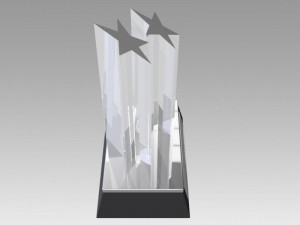 award figurine two star silver 3D Baskı Modeli