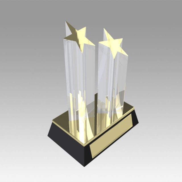 award figurine two star gold Modelo de impresión 3D .c4d .max .obj .3ds .fbx .stl .blend 
