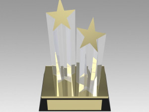 award figurine two star gold Modelo de impresión 3D