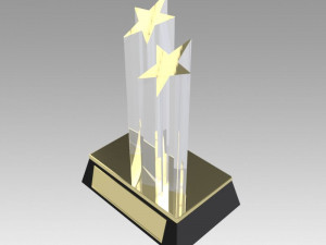 award figurine two star gold Modelo de impresión 3D