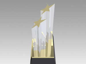 award figurine two star gold Modelo de impresión 3D