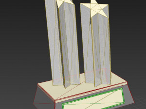 award figurine two star gold Modelo de impresión 3D
