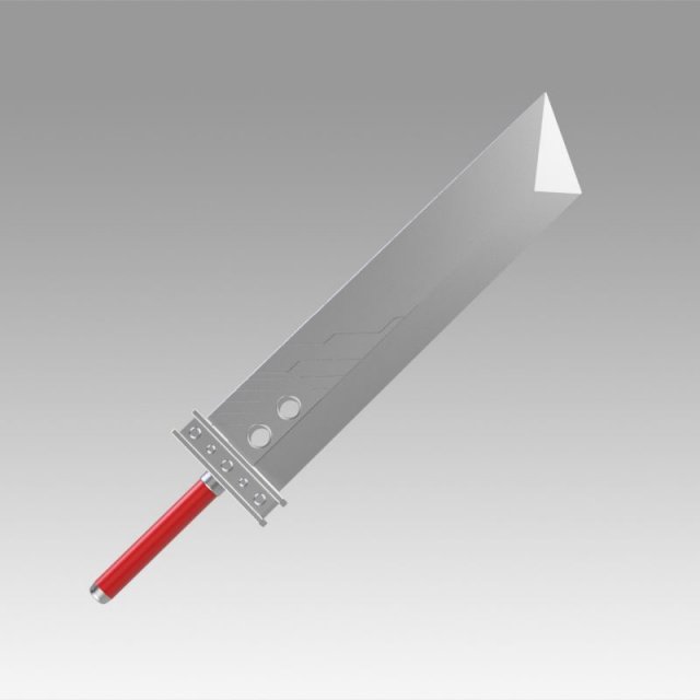 final fantasy vii ff7 cloud strife sword 3D 打印模型 .c4d .max .obj .3ds .fbx .stl .blend 
