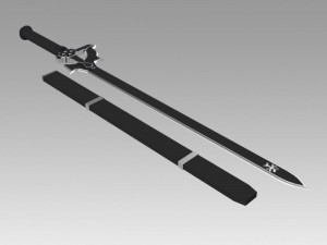 sao kirito elucidator replica sword Modelo de impresión 3D