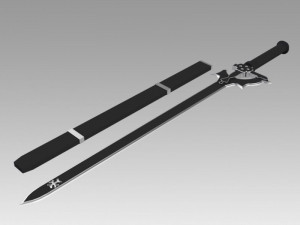 sao kirito elucidator replica sword Modelo de impresión 3D