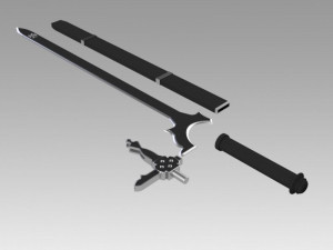 sao kirito elucidator replica sword Modelo de impresión 3D