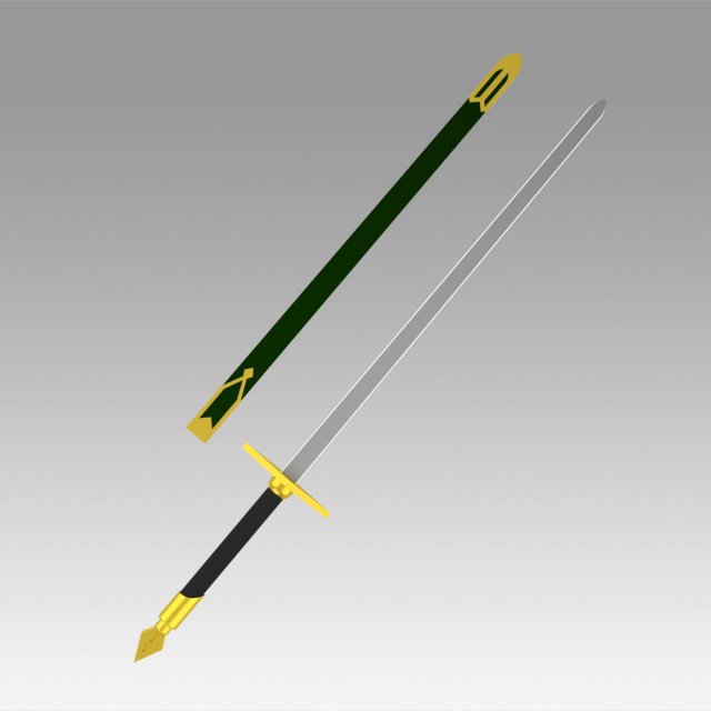 shirayukihime zen wisutaria sword cosplay prop 3D Print Model .c4d .max .obj .3ds .fbx .stl .blend 