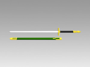 shirayukihime zen wisutaria sword cosplay prop 3D Print Model