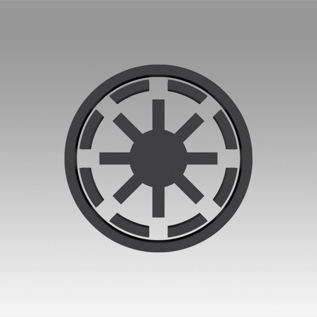 galactic republic galactic empire symbol logo 3Dプリントモデル .c4d .max .obj .3ds .fbx .stl .blend 