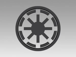 गैलेक्टिक रिपब्लिक गैलेक्टिक साम्राज्य प्रतीक लोगो 3D प्रिंट मॉडल