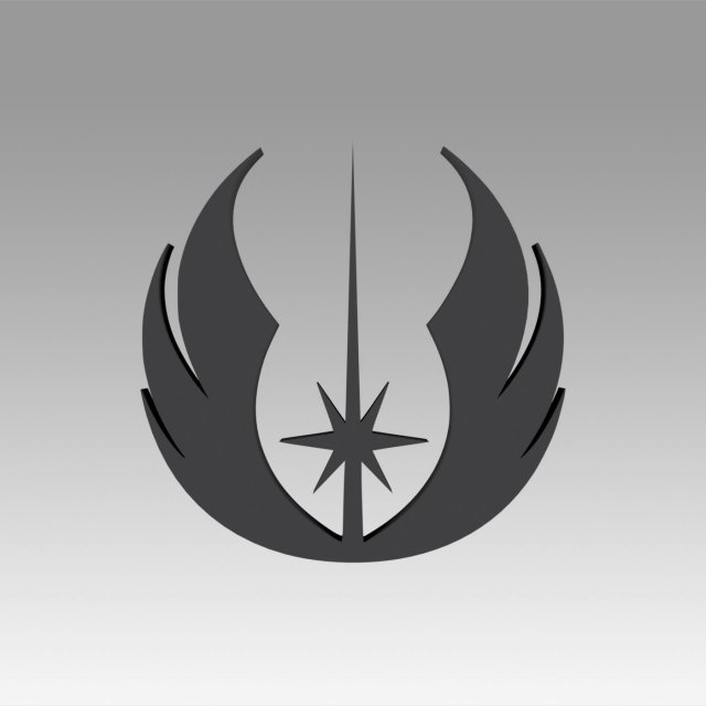 jedi order galactic empire symbol logo 3D प्रिंट मॉडल .c4d .max .obj .3ds .fbx .stl .blend 