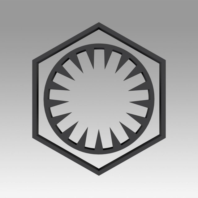 first order galactic empire symbol logo Model Cetak 3D .c4d .max .obj .3ds .fbx .stl .blend