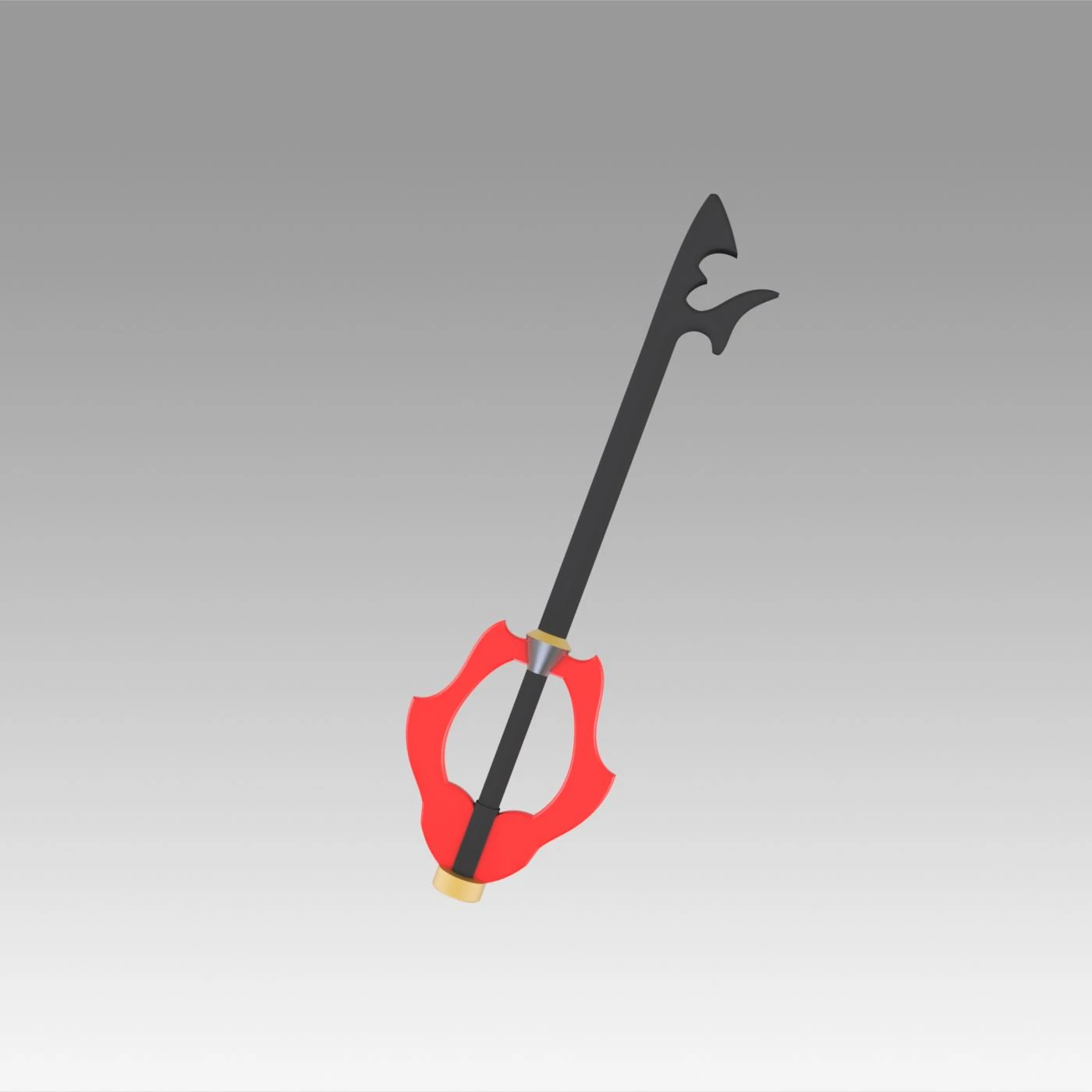 Kingdom Hearts Riku Keyblade of Heart Keyblade Cosplay Prop 3D Baskı Modeli .c4d .max .obj .3ds .fbx .stl .blend 